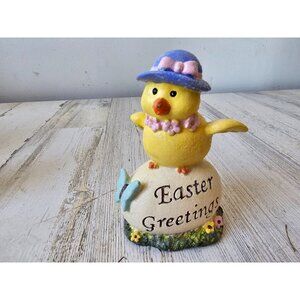 Vintage gerson glitter bird‎ chick Easter egg butterfly statue figurine hat